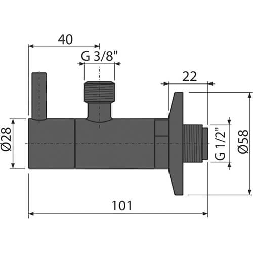 Кран угловой 1/2х3/8 круглый Alcaplast ARV001-BLACK