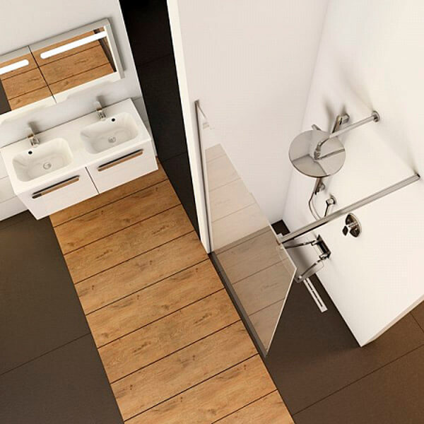 Душевая перегородка Ravak Walk-In Wall 100 профиль черный, стекло прозрачное