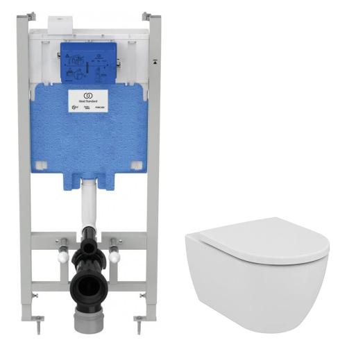 Комплект Ideal Standard 2в1: Инсталляция R046367 + Унитаз подвесной Ellisse T569201 с микролифтом