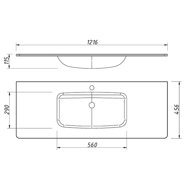 Раковина стеклянная 1200 Белый Accord Caprigo OW15-2215-R811