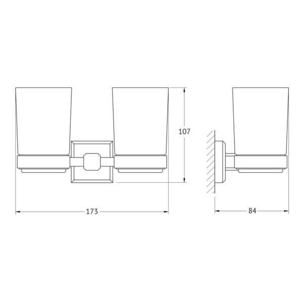 9928A Держатель с 2-мя стаканами Hagel ARTWELLE