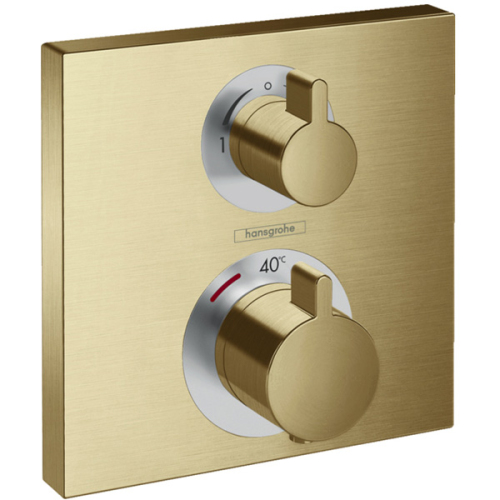 Термостат для ванны с душем Hansgrohe Ecostat Square 15714140 бронза брашированная Термостат для ванны с душем Hansgrohe Ecostat Square 15714140 бронза брашированная