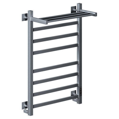 Полотенцесушитель электрический Nika Step-1 50x80 с полкой, оружейная сталь/титановый графит