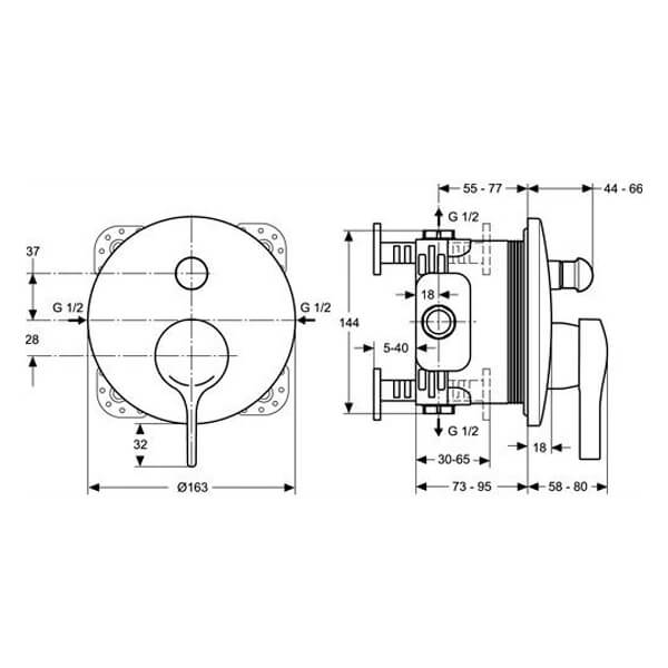 Встраиваемый механизм EasyBox Ideal Standard A1000NU