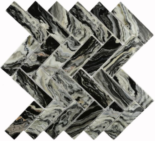Мозаика Bonaparte Hadar Black 26,8x28,6 стеклянная