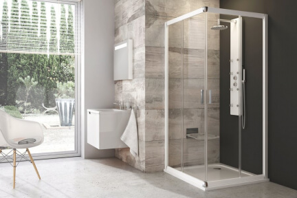 1XVA0100ZG Душ/уголок BLRV2K-100 белый/граппе Anticalc (1 ЧАСТЬ) RAVAK