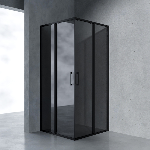 Душевой уголок AVS Куб Лайт 90x90 профиль черный матовый, стекло черное