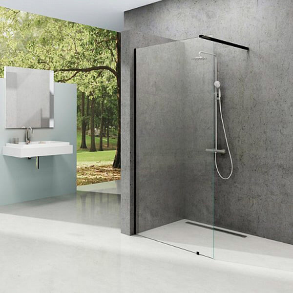 Душевая перегородка Ravak Walk-In Wall 100 профиль черный, стекло прозрачное