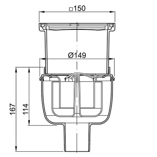 Трап 150х150 EasyFlow ACO 2500.55.77