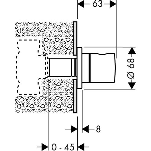 Запорный вентиль Hansgrohe 15972000