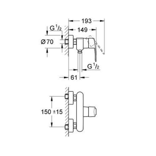 Смеситель для душа Grohe Eurostyle Cosmopolitan 33590002 хром