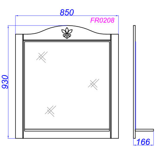 Зеркало 850х900 Франческа Aqwella FR0208