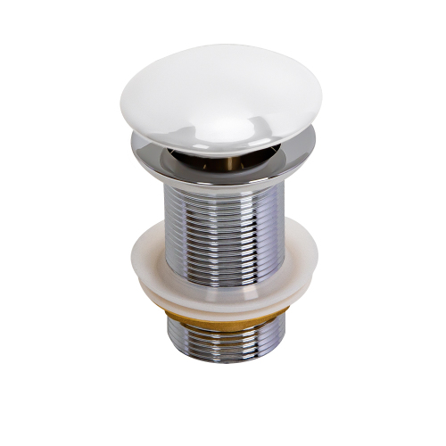 Донный клапан AVS без перелива, белый глянцевый