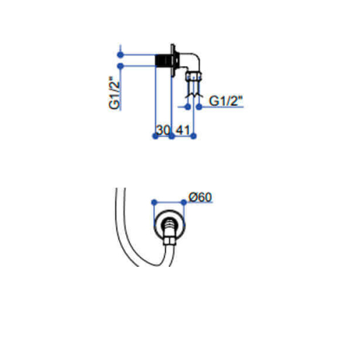 Шланговое подключение хром BURLINGTON V Шланговое подключение хром BURLINGTON V