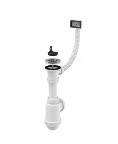 Сифон для мойки с нерж.реш.d70 с гофропереливом ALCAPLAST A444-DN50/40 