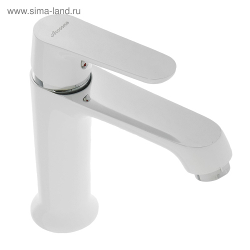 Смеситель д/раковины Accoona однорычажный,цвет белый Accoona