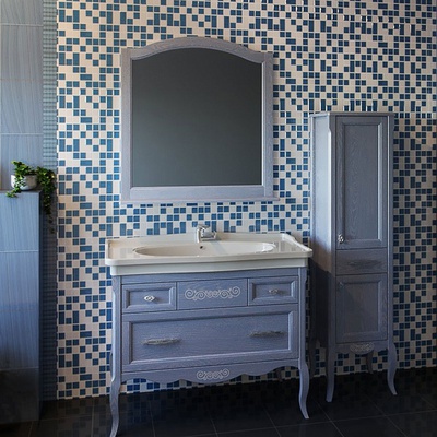 Зеркало ASB Wood Line Модерн 85 рошфор, белая патина