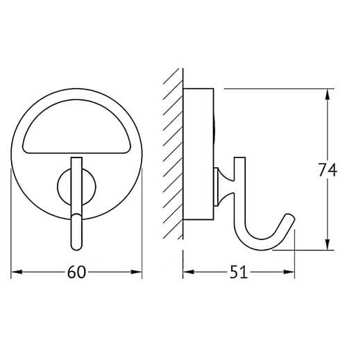 Крючок одинарный Elite Classic M001