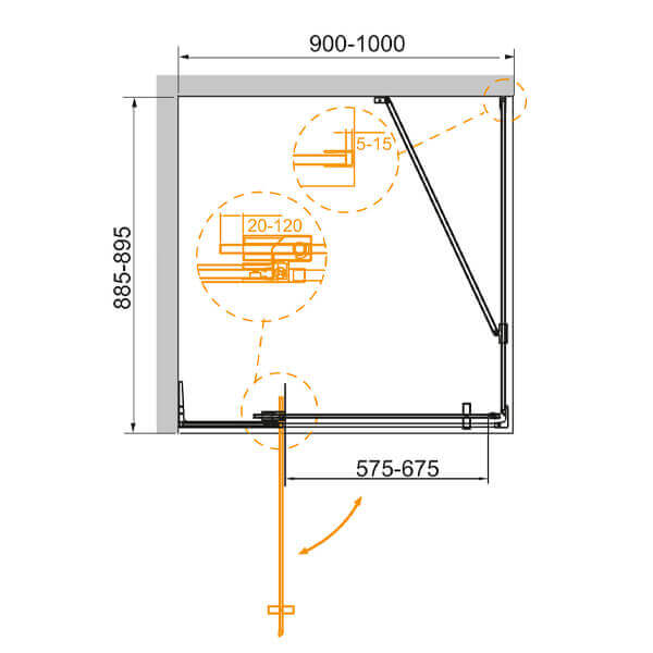 Душевой уголок Cezares Slider SLIDER-AH-1-90-90/100-C-Cr 90х90-100 профиль хром, прозрачное стекло Душевой уголок Cezares Slider SLIDER-AH-1-90-90/100-C-Cr 90х90-100 профиль хром, прозрачное стекло