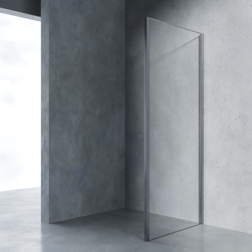 Боковая стенка AVS Вектор 90 см профиль оружейная сталь, стекло прозрачное