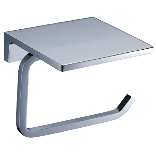 Держатель для туалетной бумаги AVS Theme хром, с полочкой