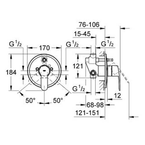 Смеситель для ванны Eurostyle Cosmopolitan Grohe 33637002