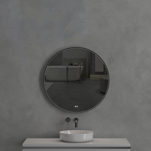 Зеркало с подсветкой AVS AZ 80 см, антипар, черное матовое