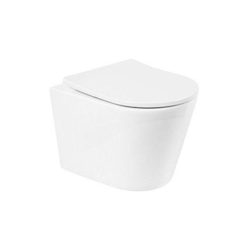 Унитаз подвесной BelBagno Flay-R BB053CHR+BB2031SC безободковый, белый