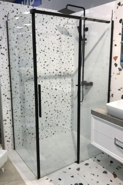 Душевой уголок BelBagno Acqua ACQUA-AH-1-120/90-C-NERO 120х90 профиль черный, прозрачное стекло