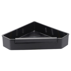 Полка угловая AVS Kori, 20х20 см, черный матовый, с бортиком-скребком