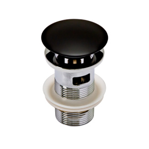 Донный клапан AVS Slimmer с переливом, черный матовый