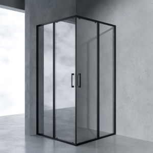 Душевой уголок AVS Куб Лайт 100x100 профиль черный матовый, стекло прозрачное