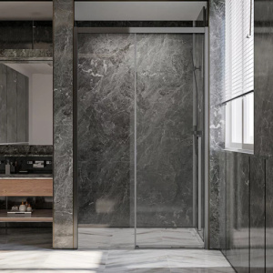 Душевая дверь в нишу Veconi Premium Trento PTD30-GR 120 профиль графит брашированный, стекло прозрачное