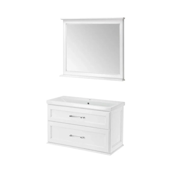 Зеркало 1000 Белый патина/серебро Венеция ASB