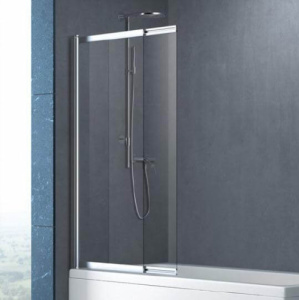 Шторка на ванну Cezares Slider SLIDER-VF-11-100/150-C-Cr 100 профиль хром, прозрачное стекло