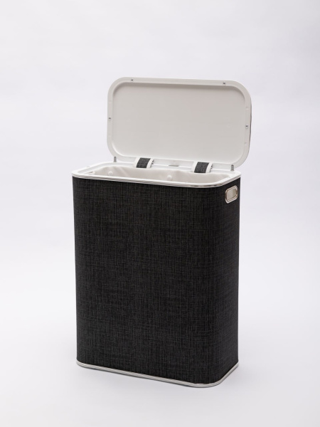 Корзина для белья Geralis BBH-B 45x25x60 темно-серая, кант хром