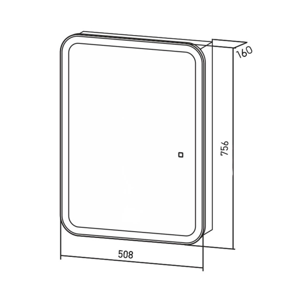 Зеркальный шкаф 50x75 AVS 815-FF/W/500750/LED/S/Р