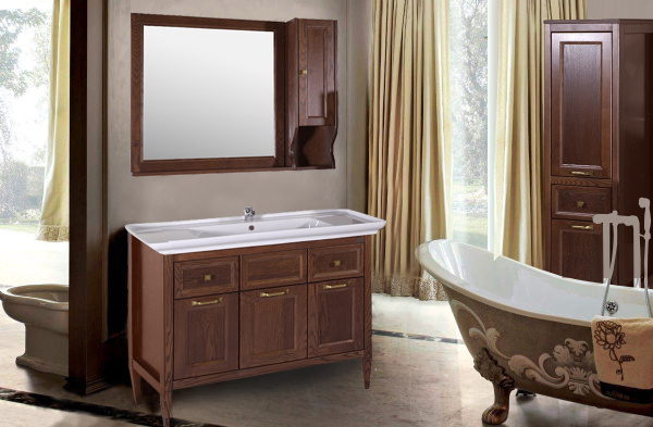 Тумба с раковиной ASB Wood Line Гранда 105 антикварный орех