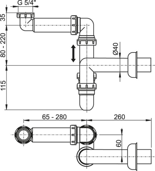 Сифон 32 Alcaplast A434