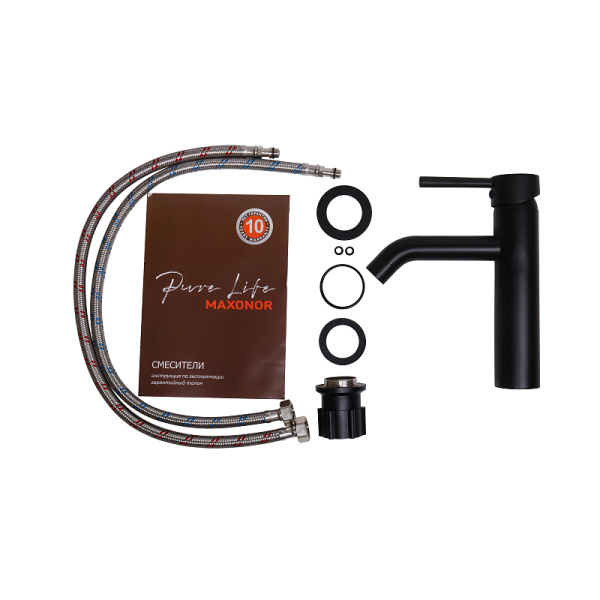 Смеситель для раковины MAXONOR Superior PL1087-7 черный матовый