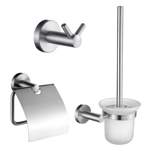 Набор Accoona 121 нержавеющая сталь Бумагодержатель закрытый+Ершик+Крючок двойной