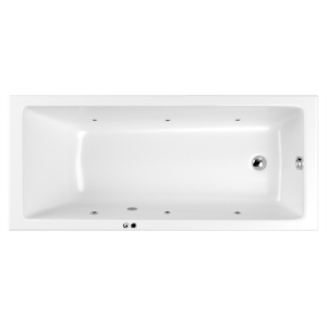 Акриловая ванна Whitecross Wave Soft 170х70 белая, с ГМ, каркасом и сливом-переливом