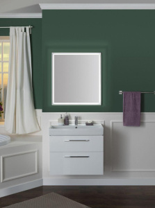 Тумба 750+Ручки 320 Хром+Раковина+Пенал+Ручки 192 Хром Белый гл Nova AQUANET