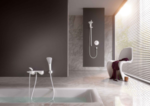 KLUDI FIZZ Душевой гарнитур для ванны 1S, белый хром 6765091-00