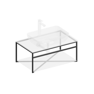 Консоль с раковиной Kerama Marazzi Plaza Next 80 черная матовая