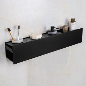 Полка AVS King, 65 см, черный матовый, с мыльницей, дозатором и стаканом Полка AVS King, 65 см, черный матовый, с мыльницей, дозатором и стаканом