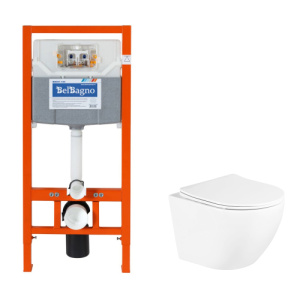 Комплект BelBagno 2в1: Инсталляция BB001-120 + Унитаз подвесной BB3105CHR/SC