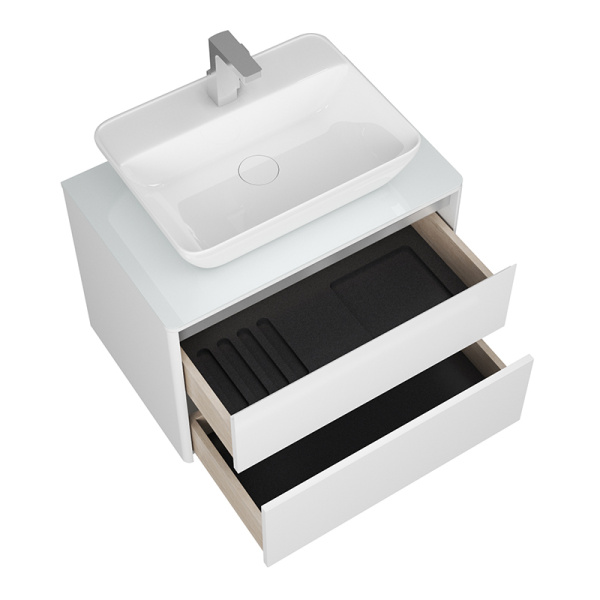 Тумба 700 2ящ + Пенал Белый мат Hanna DIBORG