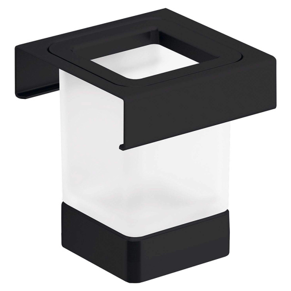 Комплект аксессуаров на рейлинге со стаканом и дозатором черный INDISSIMA INDA