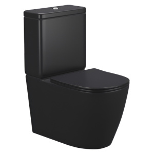 Унитаз-компакт AVS Импульс безободковый, черный матовый